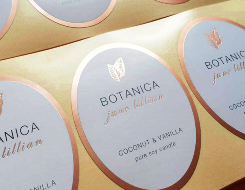 煙臺銅版紙印刷燙金不干膠